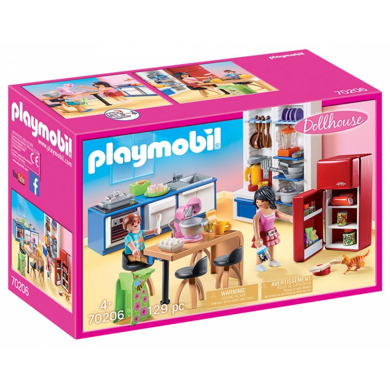 playmobil dollhouse family kitchen